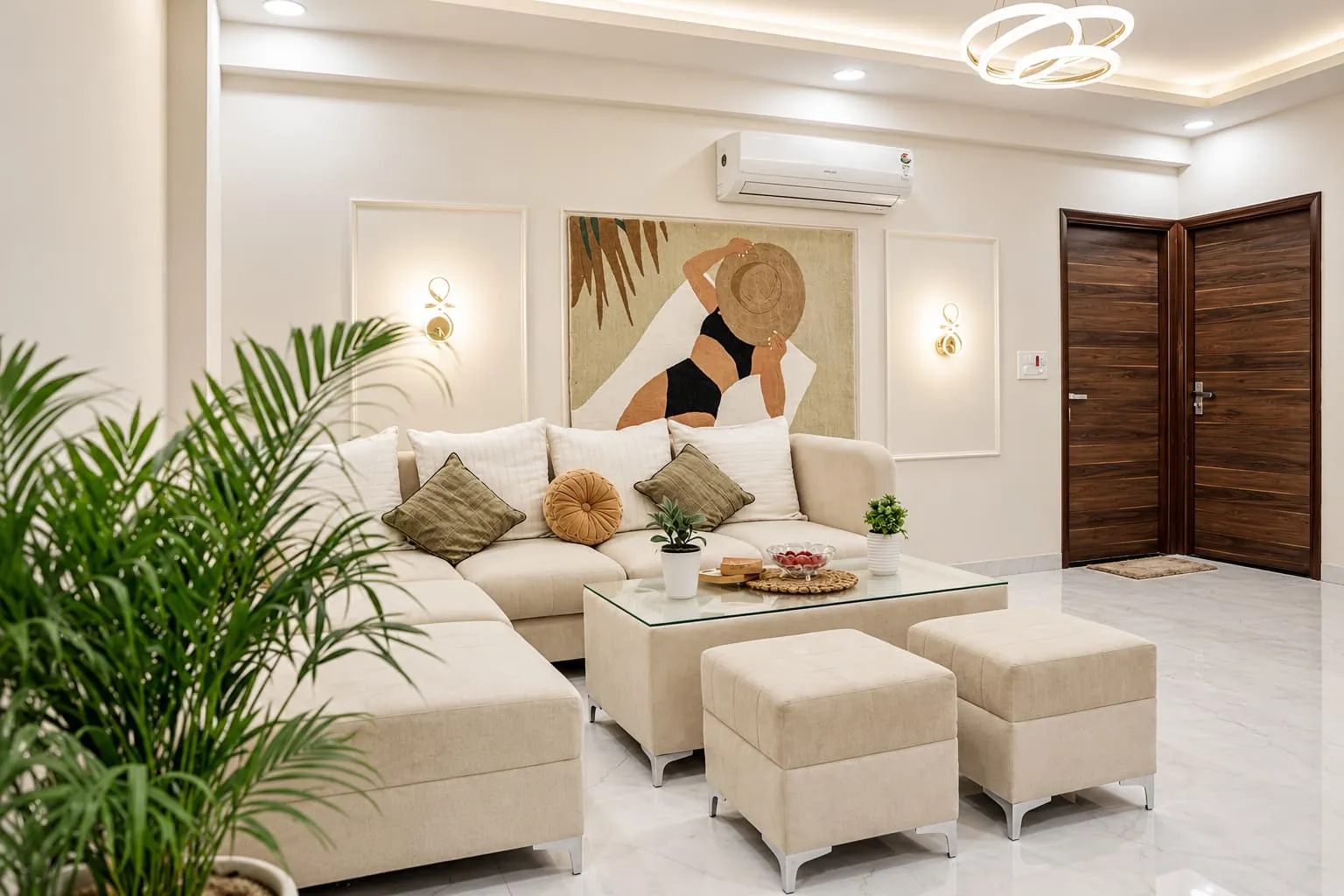 Warm designer living room